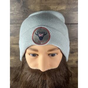 Coors Banquet Rodeo Knit Cuffed Warm Grey Beanie Hat Cap Fast Reliable Shipping